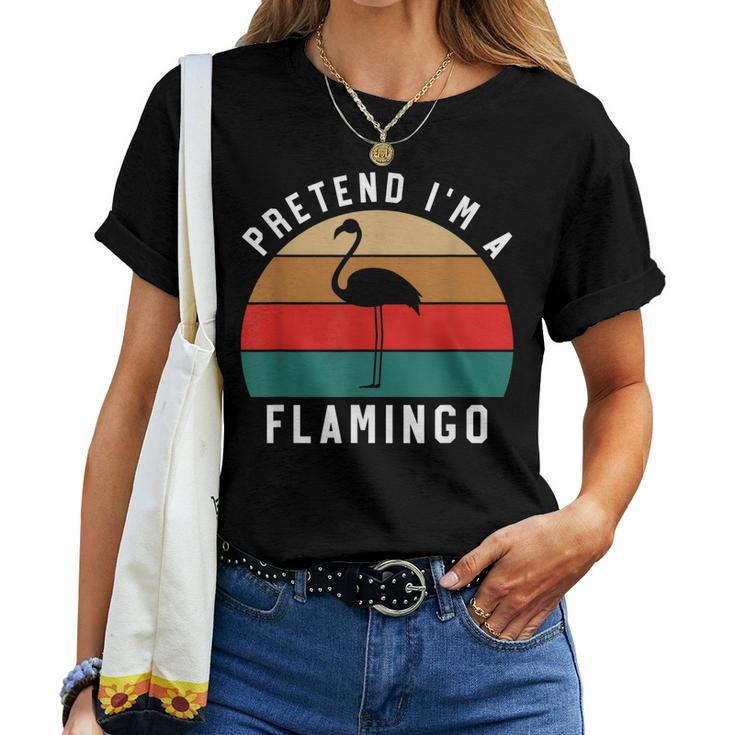Simple Halloween Costume Flamingo Pretend Im A Flamingo Women T-shirt