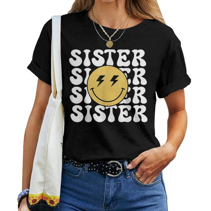 Sister One Happy Dude Birthday Theme Family Matching Women T-shirt