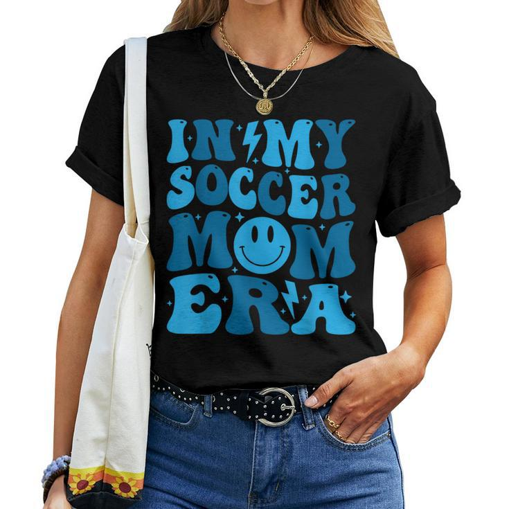 Smile Face In My Soccer Mom Era Groovy Mom Of Boys Women T-shirt