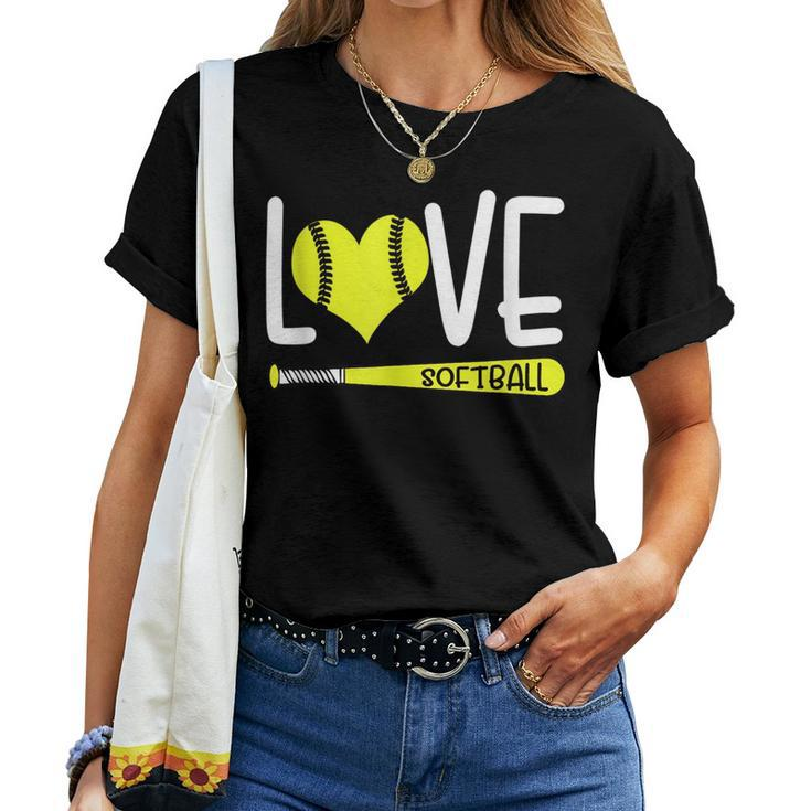 Softball Heart Graphic Saying For N Girls And Women Softball Women T-shirt