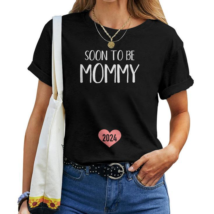 Soon To Be Mommy 2024 For New Mom Women T-shirt Short Sleeve Graphic