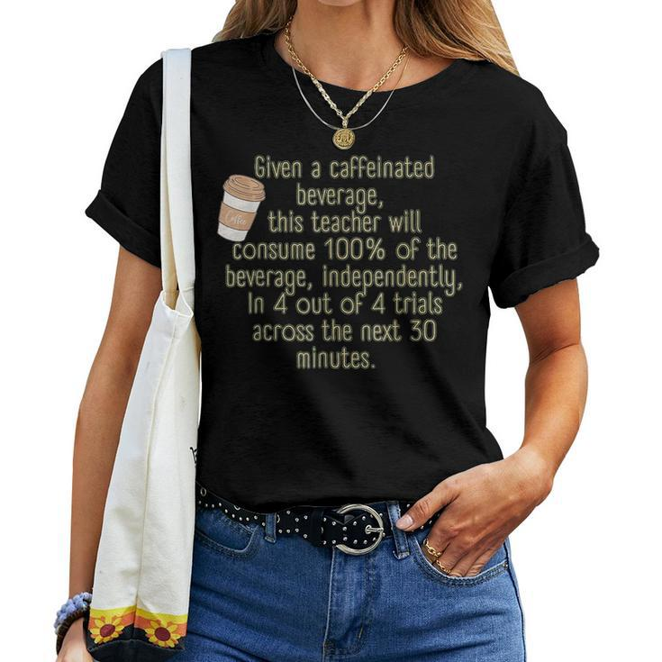Sped Teacher Special Education Given A Caffeinated Beverage Women T-shirt