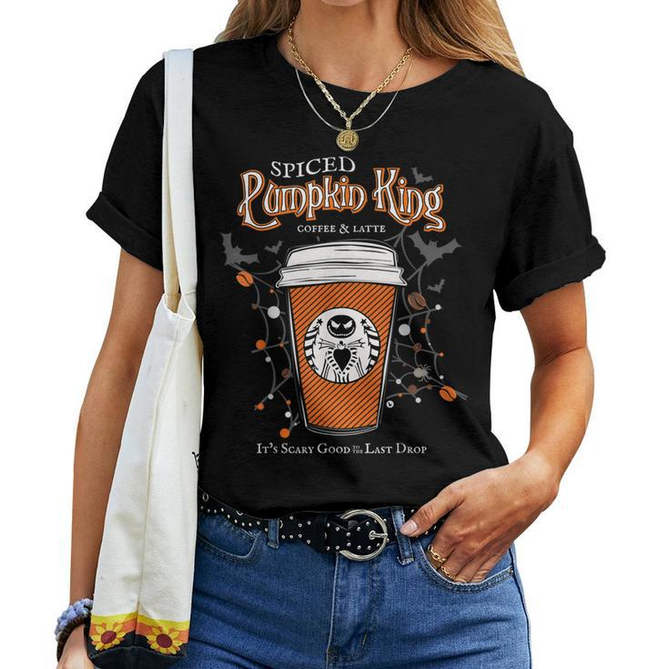 Spiced Pumpkin King Coffee Scary Good Fun Fall For Coffee Lovers Women T-shirt