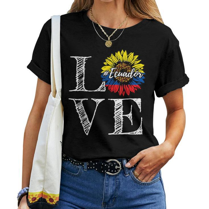 Sunflower Ecuador Love Ecuadorian Flag Women T-shirt