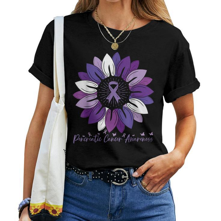 Sunflower Pancreatic Cancer Awareness Month Women T-shirt
