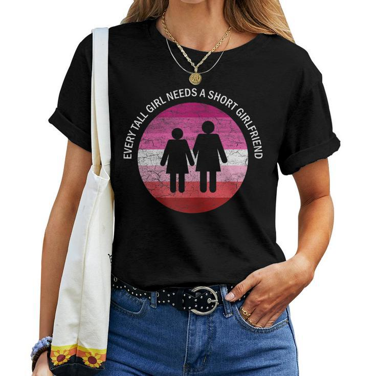 Tall And Short Girlfriend Lgbt Pride Gay Girl Lesbian Women T-shirt Crewneck