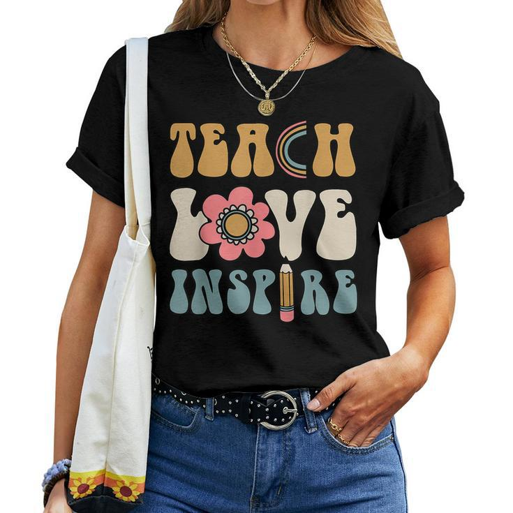 Teach Love Inspire Back To School Cute Teacher Women T-shirt
