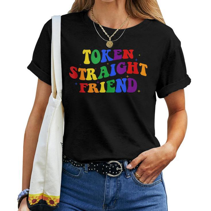 Token Straight Friend Rainbow Colors Gay Pride Lgbtq Ally Women T-shirt Crewneck