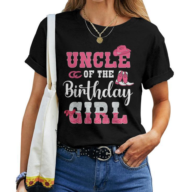 Uncle Of The Birthday Girl Western Cowgirl Themed 2Nd Bday Women T-shirt