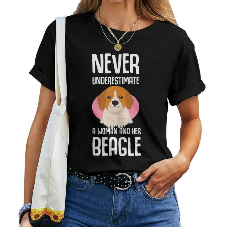 Never Underestimate Beagle Dog Clothes Gift Beagle Women T-shirt