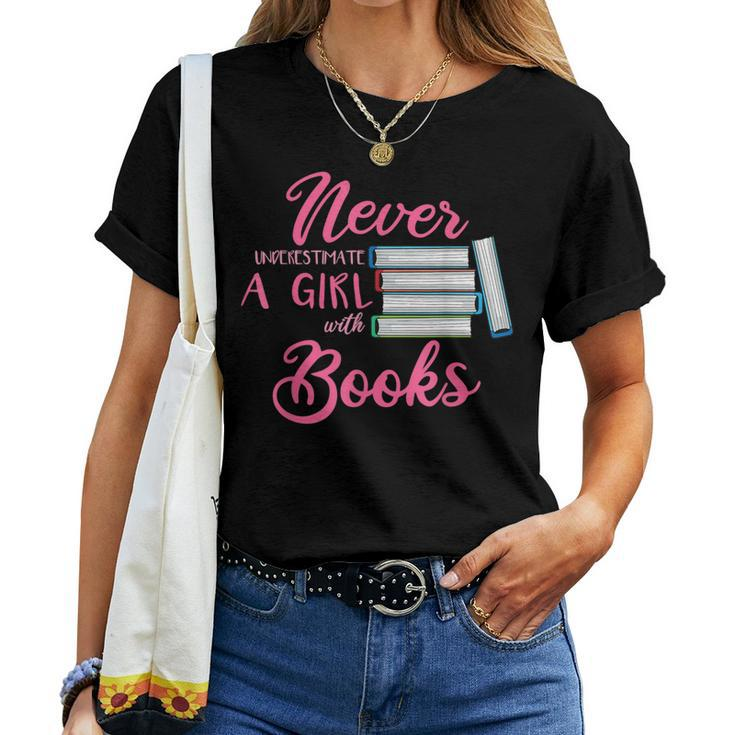 Never Underestimate A Girl With A Book Geek Women T-shirt