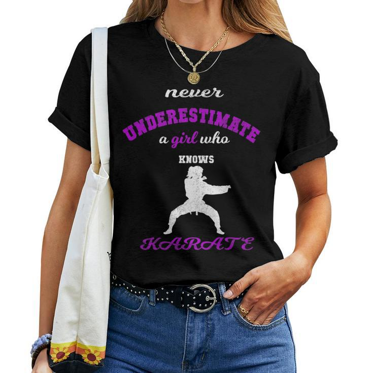 Never Underestimate A Girl Karate Women T-shirt