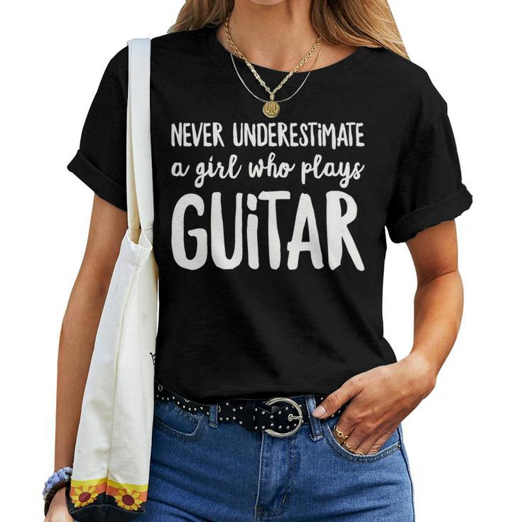 Never Underestimate A Girl Who Plays Guitar Player Women T-shirt