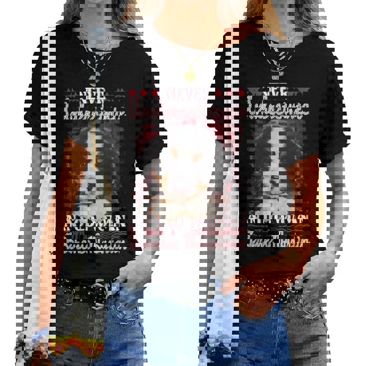 Never Underestimate An Old Woman With A Bernese Mountain Women T-shirt