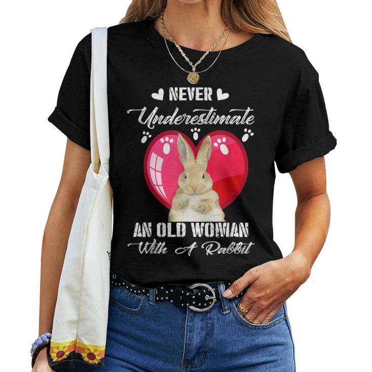 Never Underestimate An Old Woman With A Rabbit Costume Women T-shirt