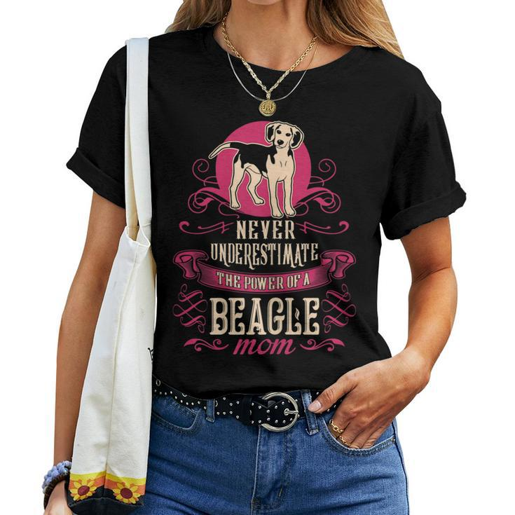 Never Underestimate Power Of Beagle Mom Women T-shirt