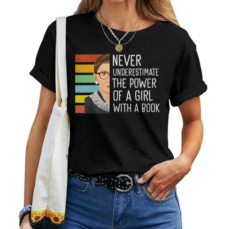 Never Underestimate The Power Of A Girl With A Book Feminist Women T-shirt