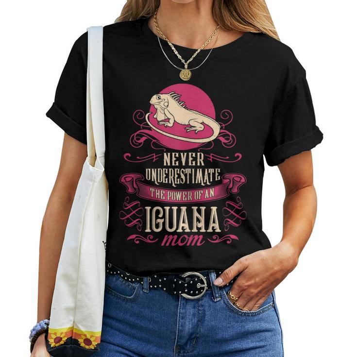 Never Underestimate Power Of Iguana Mom Women T-shirt