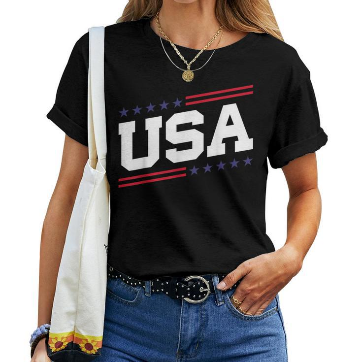 Usa 4Th Of July United States America American Men Women   Women Crewneck Short T-shirt