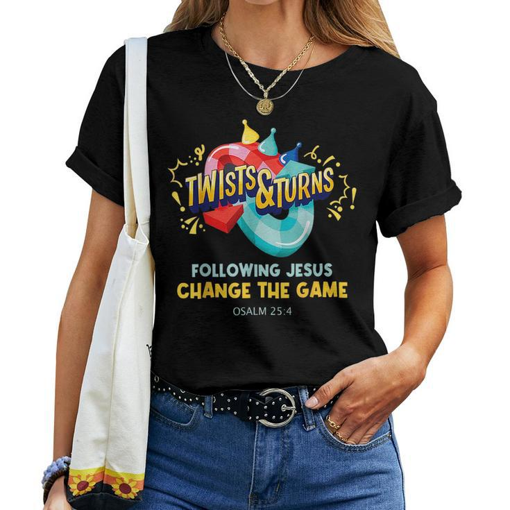 Vbs 2023 Twists And Turns Crew Follow Jesus Change The Games  Women T-shirt Crewneck Short Sleeve Graphic