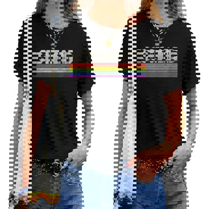 Vintage 80S Style Iceland Gay Pride Month Women T-shirt