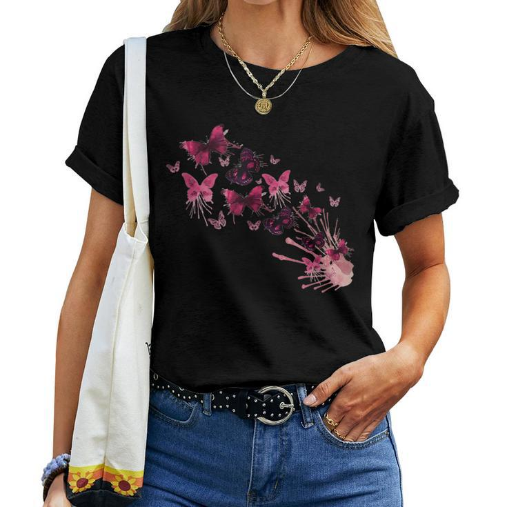 Vintage Butterflies Painted Collection For Butterfly Lovers Women T-shirt