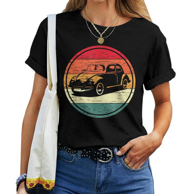 Vintage Sun Retro Sunset Tuning Beetle Car Vintage Car Women T-shirt