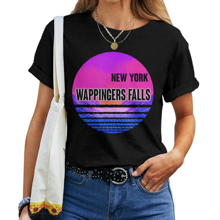 Vintage Wappingers Falls Vaporwave New York Women T-shirt