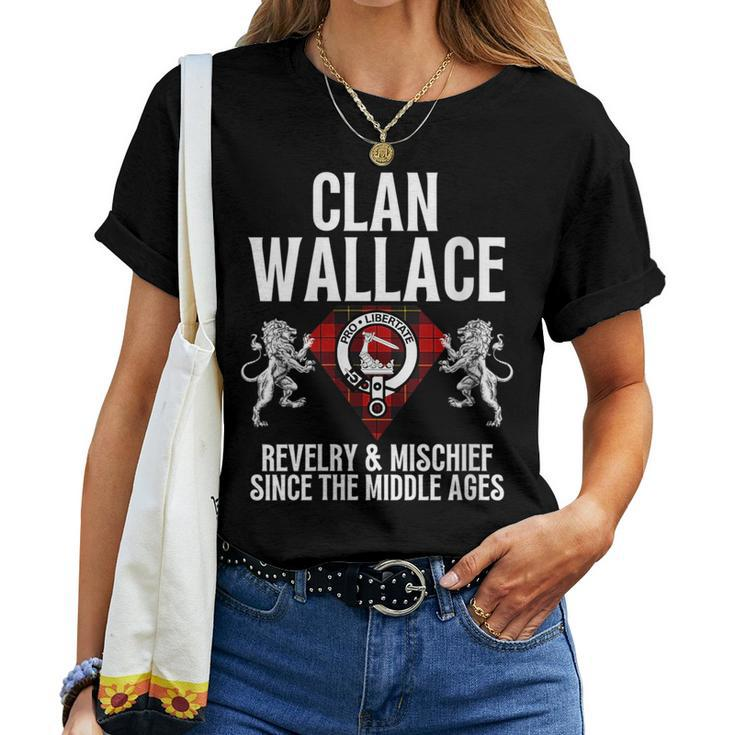 Wallace Clan Scottish Name Coat Of Arms Tartan Family Party Women T-shirt