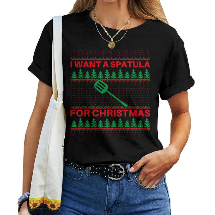 I Want A Spatula For Christmas Ugly Christmas Sweater Women T-shirt