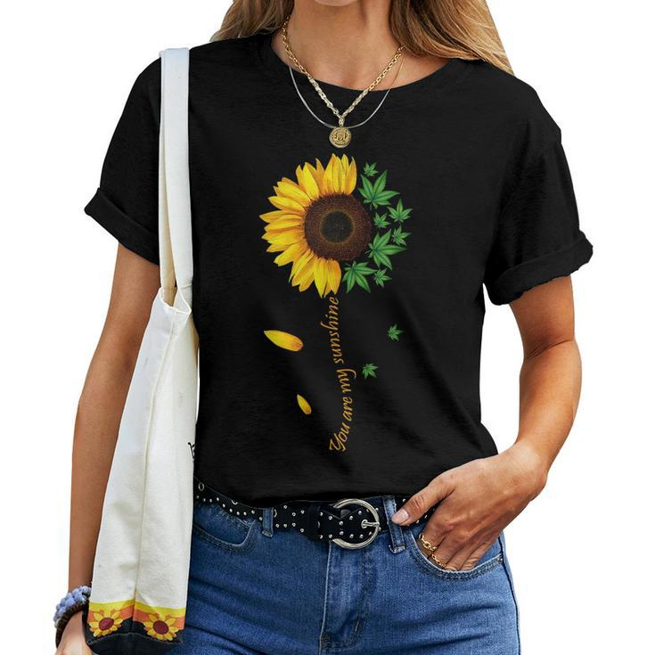 Weed Sunflower Women Marijuana 420 Weed Women T-shirt