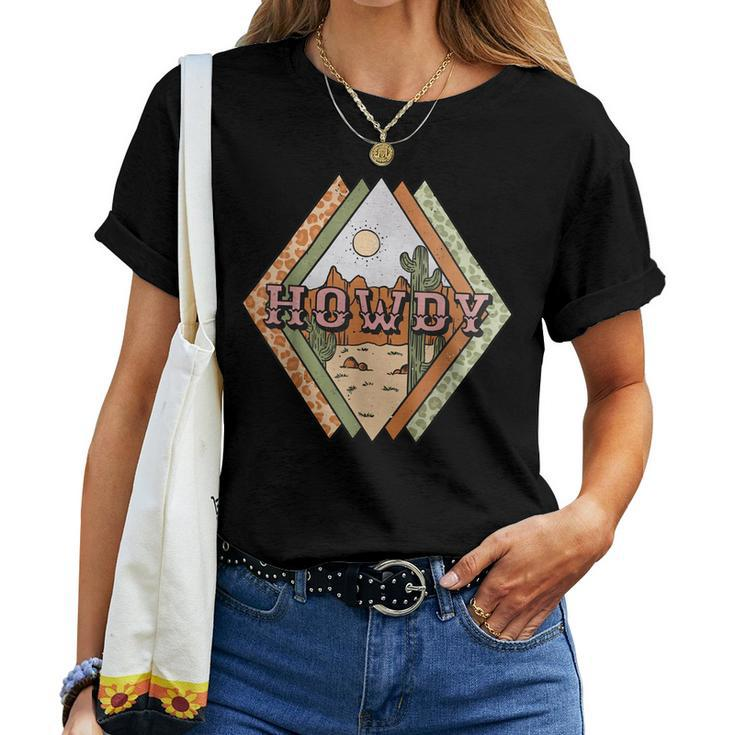 Western Country Cowgirl Rodeo Horse Girl Howdy Cactus Desert Women T-shirt