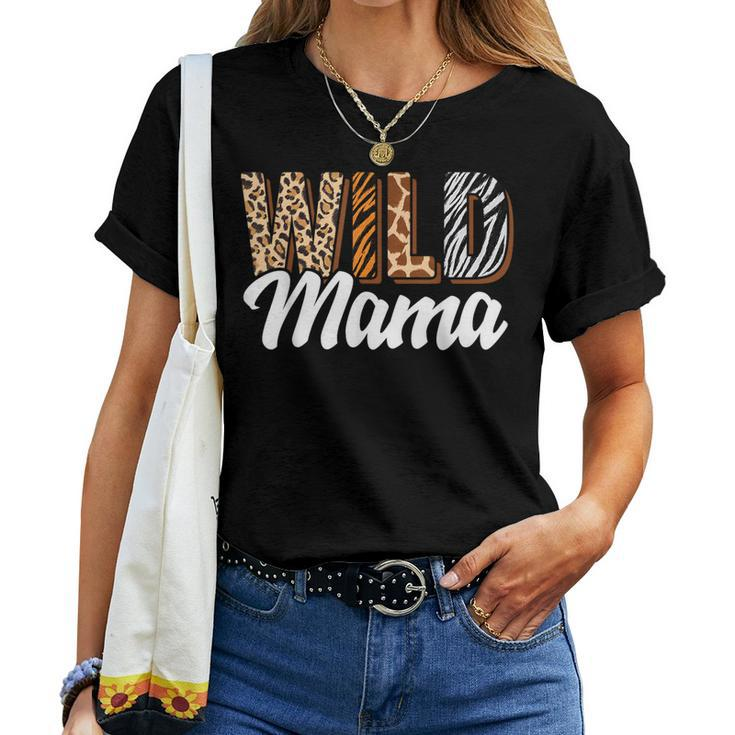 Wild Mama Zoo Born Two Be Wild B-Day Safari Jungle Animal Women T-shirt