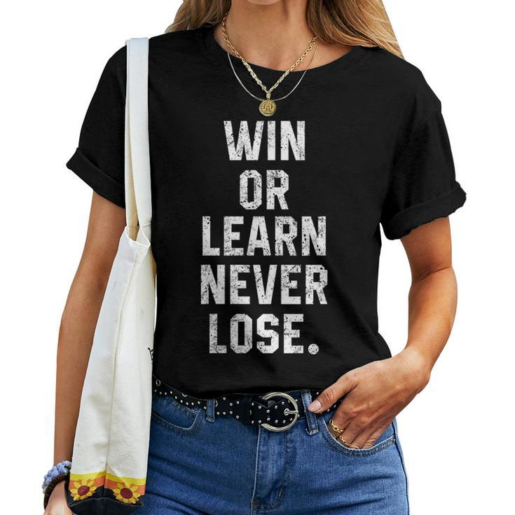Win Or Learn Never Lose Motivational Volleyball Saying Women T-shirt