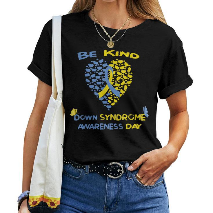World Down Syndrome Day Awareness We Wear Blue And Yellow Women T-shirt