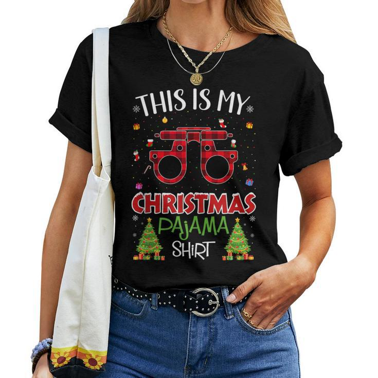 Xmas Tree With Light Optometry Ugly Christmas Sweater Women T-shirt