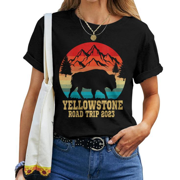 Yellowstone National Park Family Road Trip 2023 Matching Women T-shirt