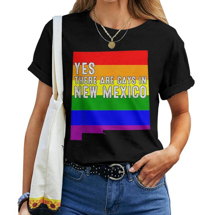 Yes There Are Gays New Mexico Lgbt Pride Rainbow Lover Women T-shirt