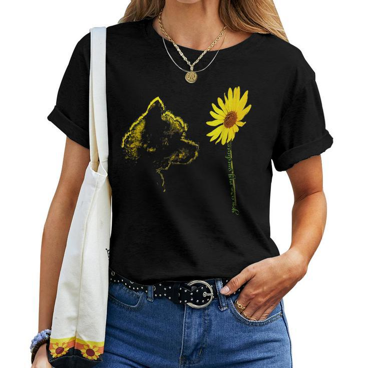 Yorkipoo Sunflower Women T-shirt Casual Daily Basic Unisex Tee