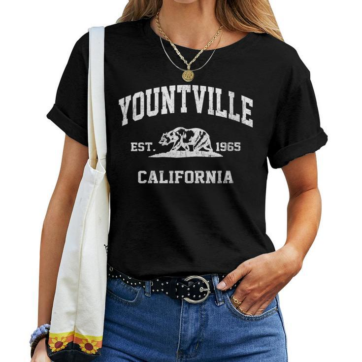 Yountville California Ca Vintage State Athletic Style Women T-shirt