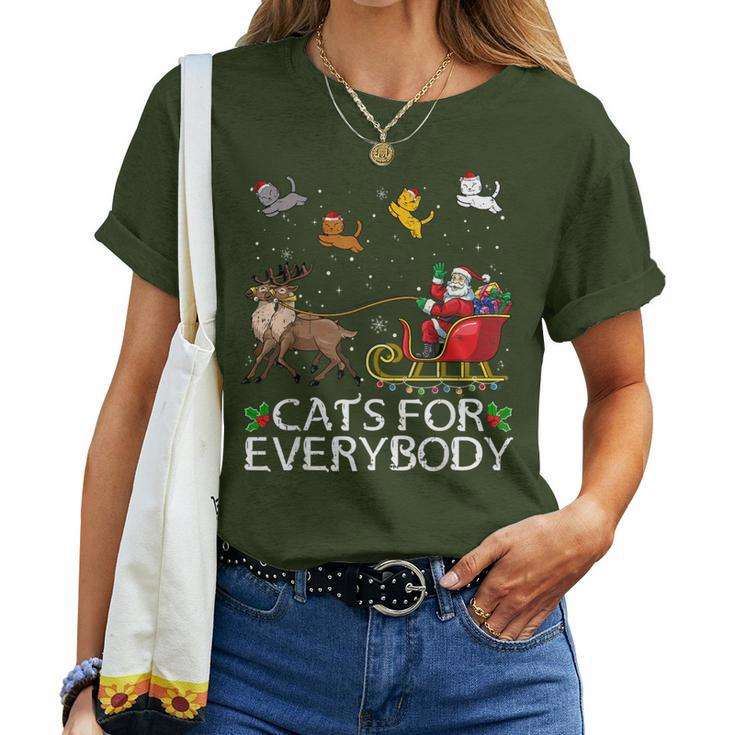 Cats For Everybody Christmas Cat Xmas Santa Women T-shirt