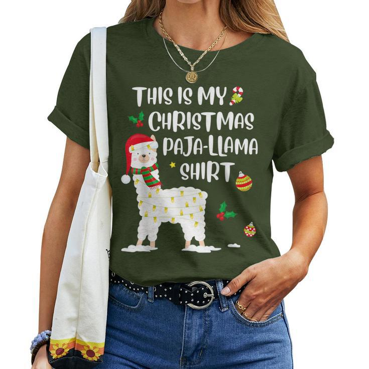 This Is My Christmas Llama Pajama Pyjama Top Christmas Women T-shirt