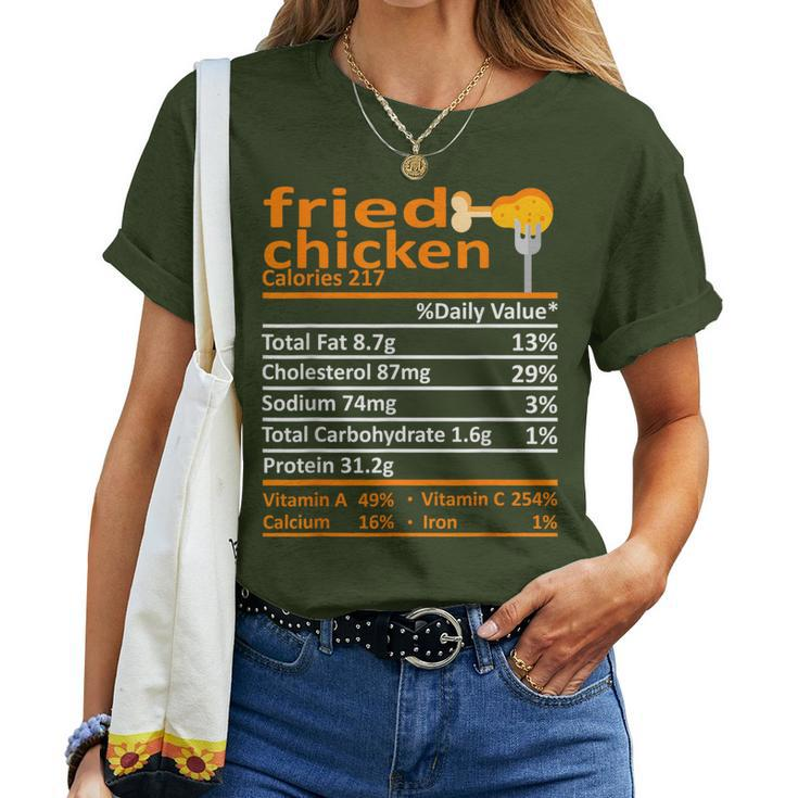 Fried Chicken Nutrition Food Facts Thanksgiving Xmas Women T-shirt