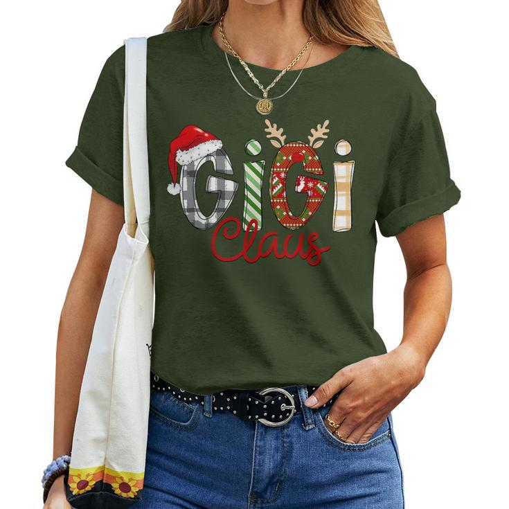 Gigi Claus Reindeer Christmas Idea For Grandma Nana Mimi Women T-shirt