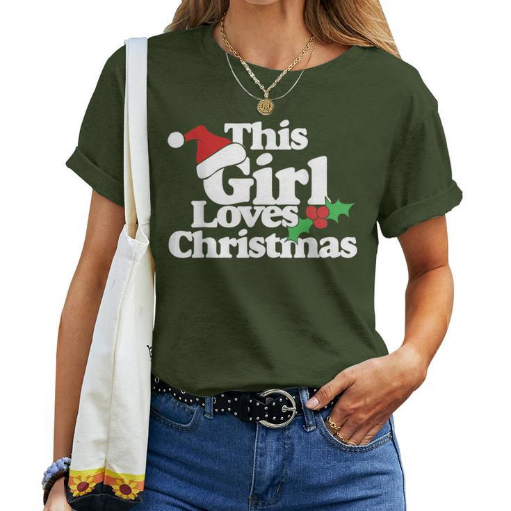 This Girl Loves Christmas Cute Xmas Party Women T-shirt