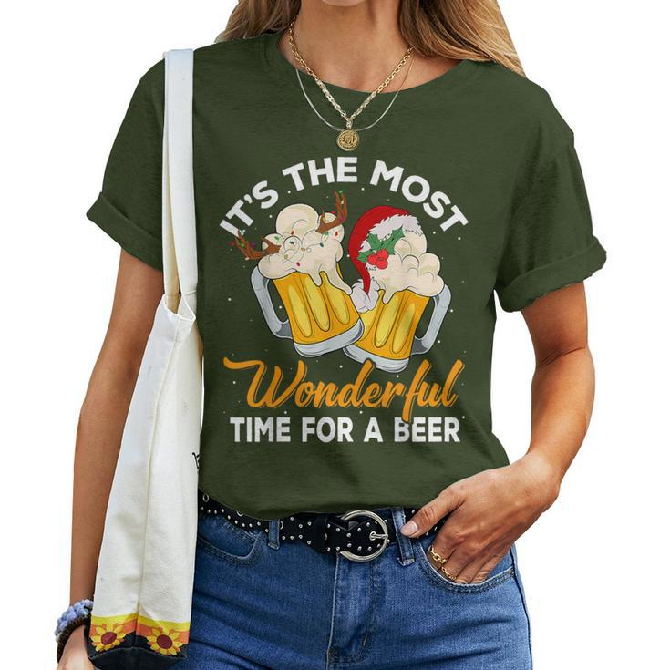 It's The Most Wonderful Time For A Beer Drinking Christmas Women T-shirt