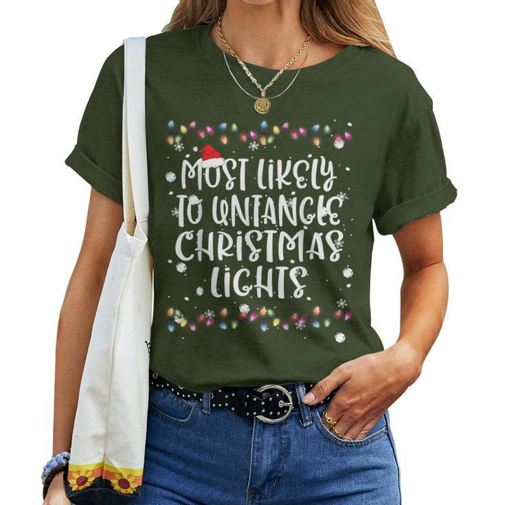 Most Likely To Untangle Christmas Lights Family Women T-shirt