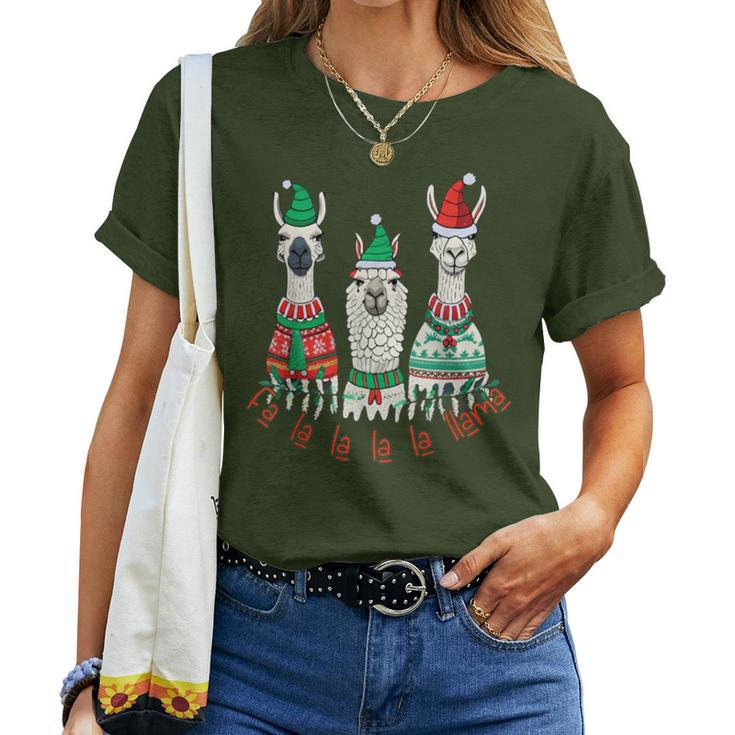 Llama Christmas Ugly Sweater Llama Holiday Xmas Alpaca Women T-shirt