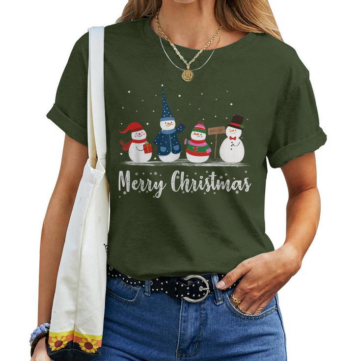 Merry Christmas Snowman Christmas Holiday Women Women T-shirt