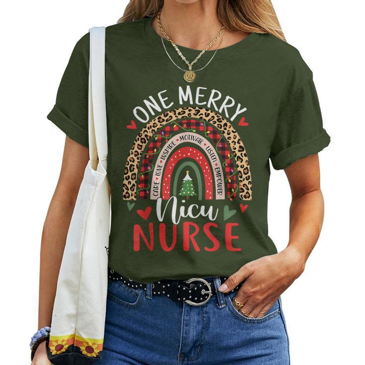 Nicu Nurse Rainbow Christmas Icu Neonatal Women T-shirt